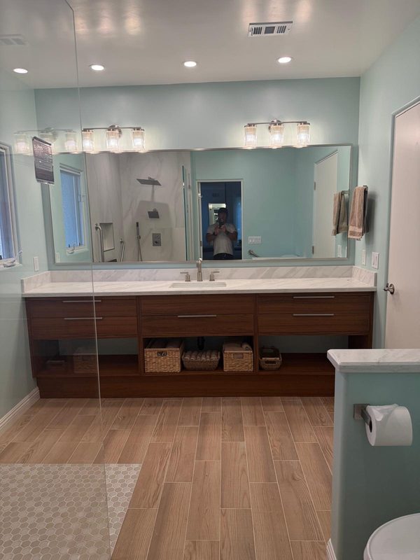 Finished bathroom remodel by Moore Quality Builders (project 11)